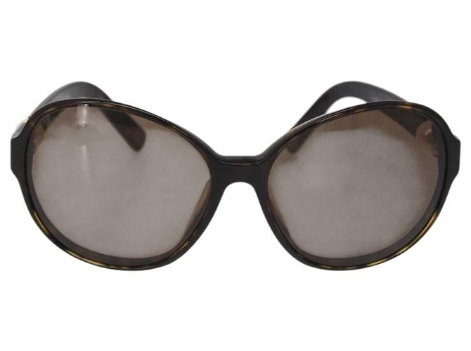 Occhiali da sole CHANEL tartaruga plastica marrone CC Auth 162588 - vista 13