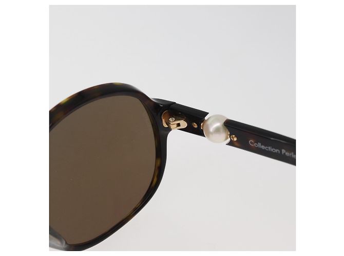 Occhiali da sole CHANEL tartaruga plastica marrone CC Auth 162588 - vista 14