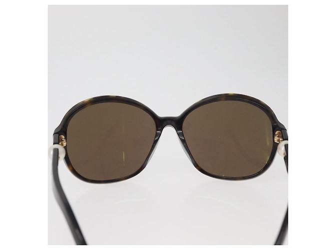 Occhiali da sole CHANEL tartaruga plastica marrone CC Auth 162588 - vista 2