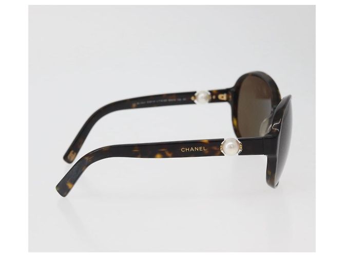 Occhiali da sole CHANEL tartaruga plastica marrone CC Auth 162588 - vista 5
