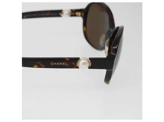 Occhiali da sole CHANEL tartaruga plastica marrone CC Auth 162588 - vista 6