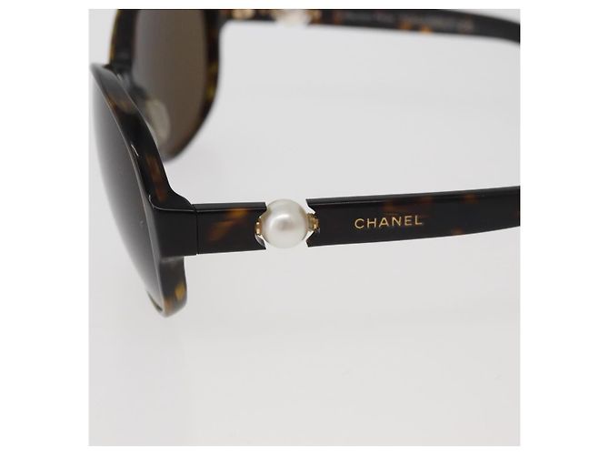 Occhiali da sole CHANEL tartaruga plastica marrone CC Auth 162588 - vista 8