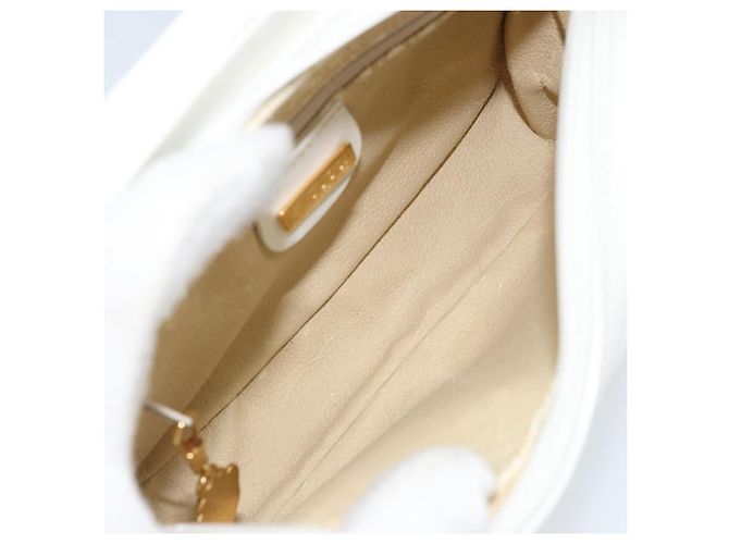 Gucci Borsa a Spalla Micro GG Supreme PVC Bianco Oro 007 115 0114 Auth AMZ052 D'oro - vista 11
