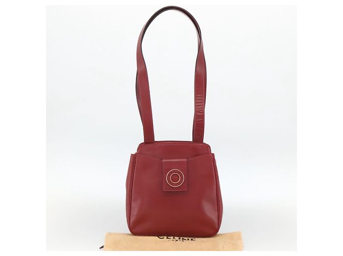Céline Borsa Tote Circle in pelle oro bordeaux Auth SW2245A D'oro Bordò - vista 12