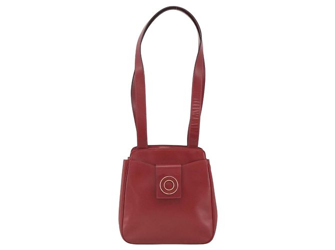 Céline Borsa Tote Circle in pelle oro bordeaux Auth SW2245A D'oro Bordò - vista 13