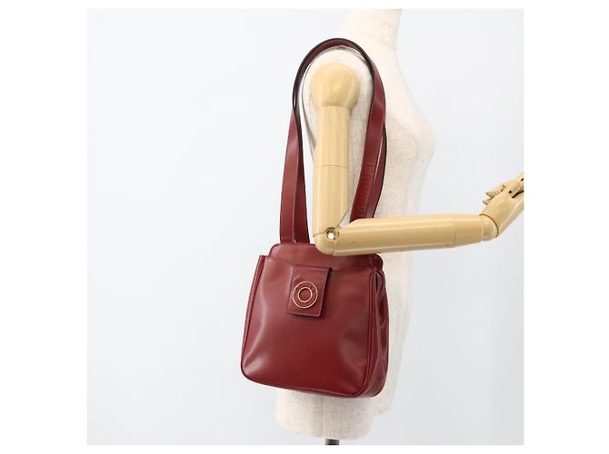 Céline Borsa Tote Circle in pelle oro bordeaux Auth SW2245A D'oro Bordò - vista 23