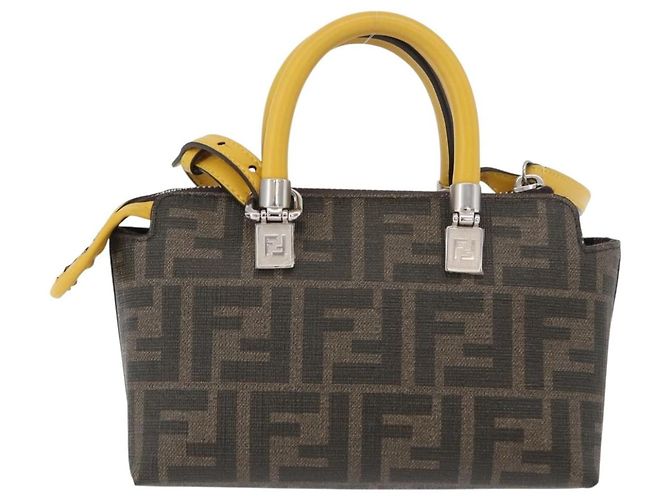 Borsa Dragonite in tela Zucca FENDI x FRGMT x POKMON 2way Nera Auth 167166SM Marrone Nero - vista 2