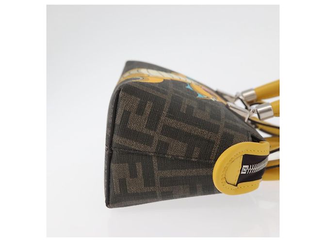 Borsa Dragonite in tela Zucca FENDI x FRGMT x POKMON 2way Nera Auth 167166SM Marrone Nero - vista 3