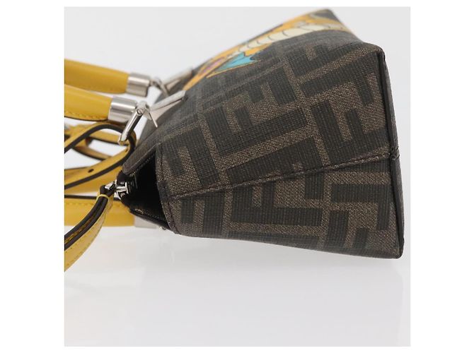 Borsa Dragonite in tela Zucca FENDI x FRGMT x POKMON 2way Nera Auth 167166SM Marrone Nero - vista 4