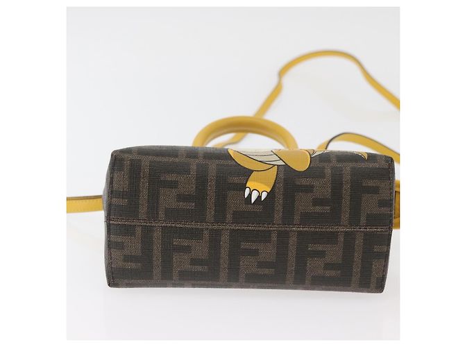 Borsa Dragonite in tela Zucca FENDI x FRGMT x POKMON 2way Nera Auth 167166SM Marrone Nero - vista 5