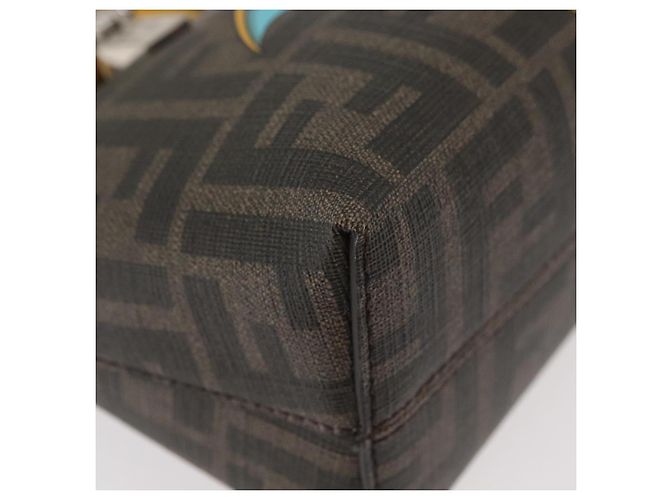Borsa Dragonite in tela Zucca FENDI x FRGMT x POKMON 2way Nera Auth 167166SM Marrone Nero - vista 9