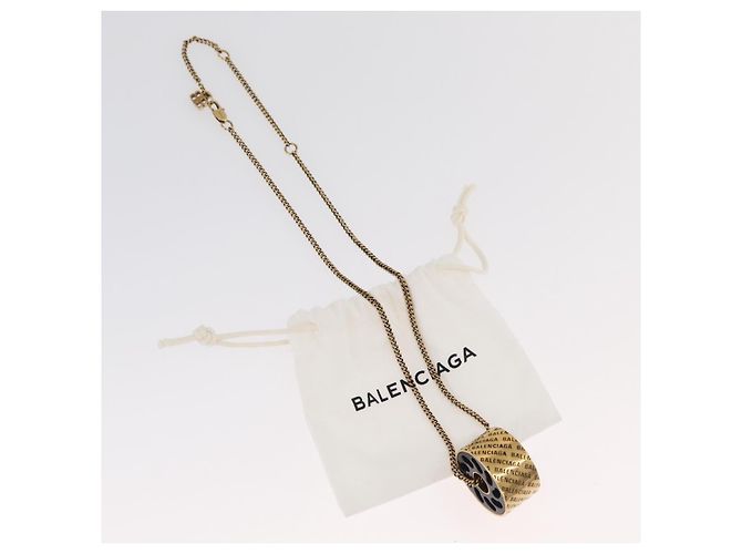 Collar BALENCIAGA de metal dorado Auth am11164V - vista 12