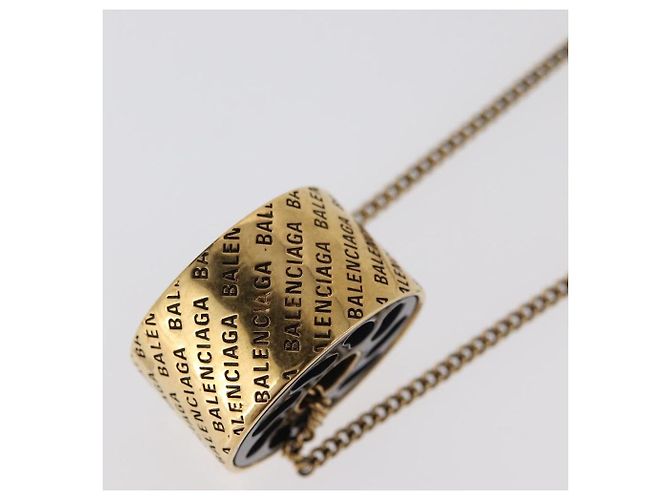 Collar BALENCIAGA de metal dorado Auth am11164V - vista 13
