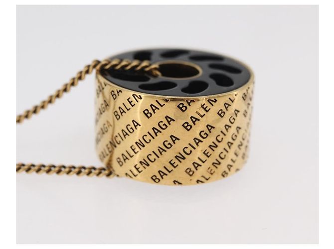 Collar BALENCIAGA de metal dorado Auth am11164V - vista 18