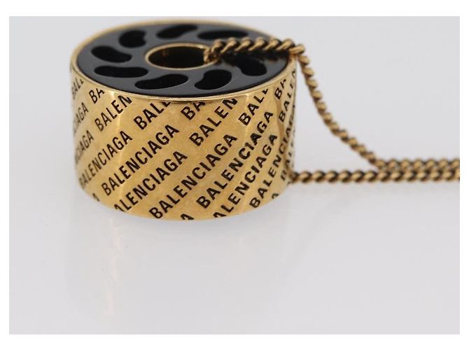 Collar BALENCIAGA de metal dorado Auth am11164V - vista 19