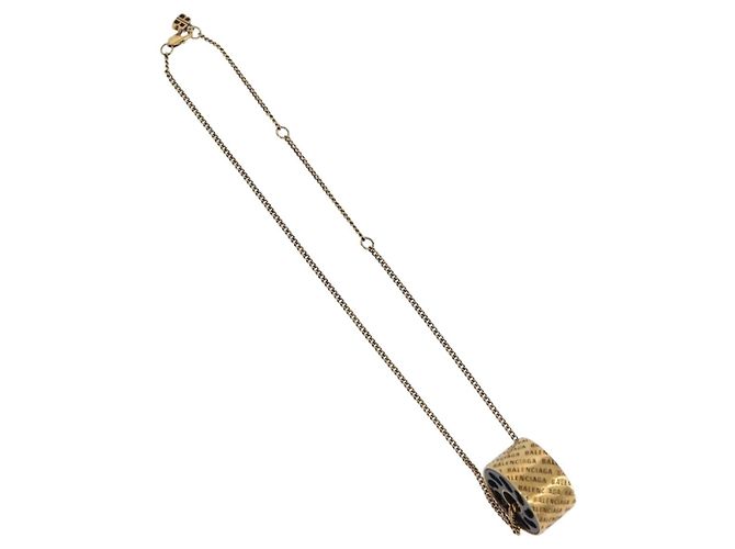 Collar BALENCIAGA de metal dorado Auth am11164V - vista 2