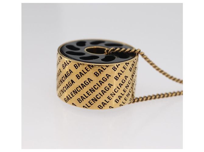 Collar BALENCIAGA de metal dorado Auth am11164V - vista 20