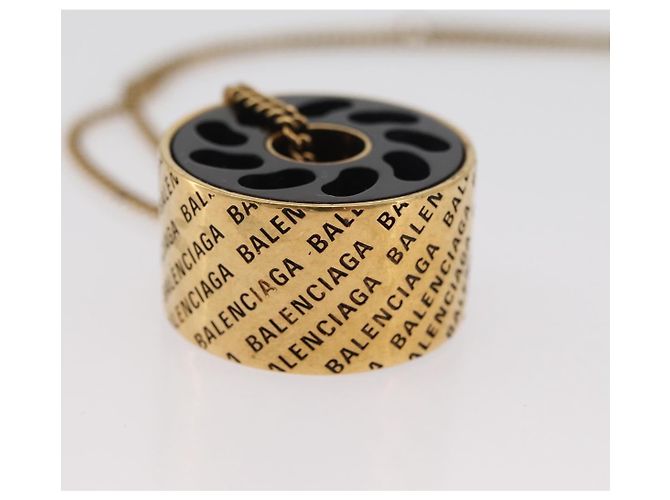 Collar BALENCIAGA de metal dorado Auth am11164V - vista 21