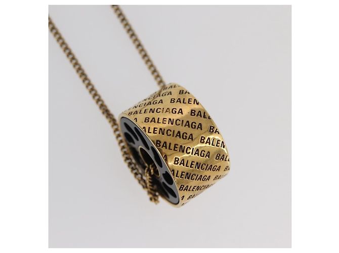 Collar BALENCIAGA de metal dorado Auth am11164V - vista 3