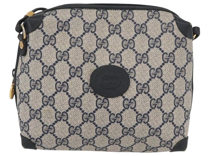 Gucci Borsa a Spalla GG Supreme in PVC Navy Gold 007 58 0093 Auth SW2206 D'oro Blu navy - vista 13