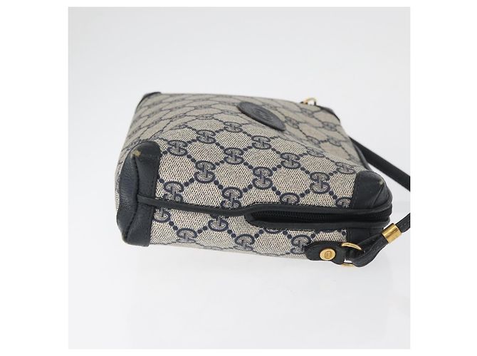 Gucci Borsa a Spalla GG Supreme in PVC Navy Gold 007 58 0093 Auth SW2206 D'oro Blu navy - vista 3