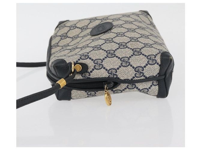 Gucci Borsa a Spalla GG Supreme in PVC Navy Gold 007 58 0093 Auth SW2206 D'oro Blu navy - vista 4