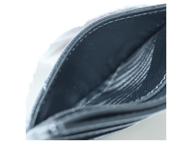 SAINT LAURENT Porta carte Cassandra Pelle Nera Argento Auth BAZ274M - vista 10