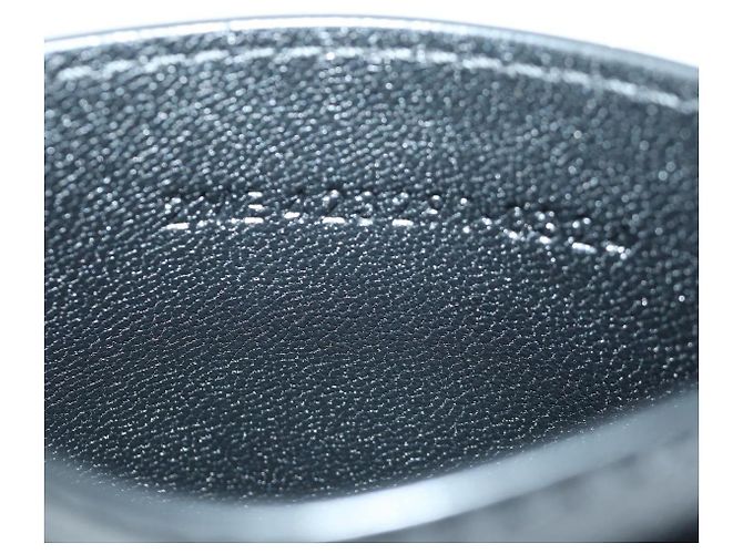 SAINT LAURENT Porta carte Cassandra Pelle Nera Argento Auth BAZ274M - vista 12