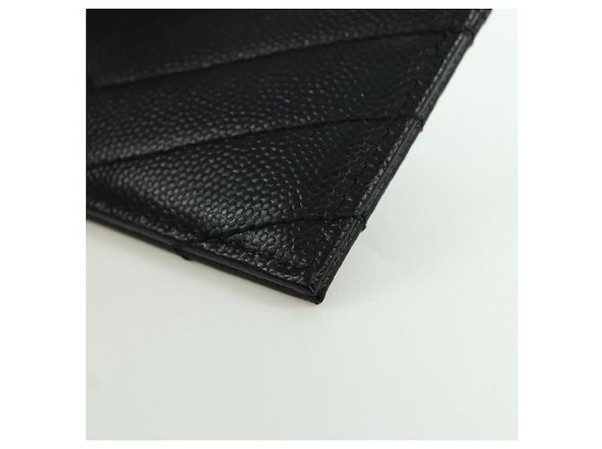 SAINT LAURENT Porta carte Cassandra Pelle Nera Argento Auth BAZ274M - vista 16