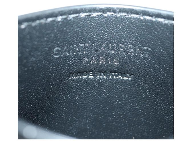 SAINT LAURENT Porta carte Cassandra Pelle Nera Argento Auth BAZ274M - vista 17