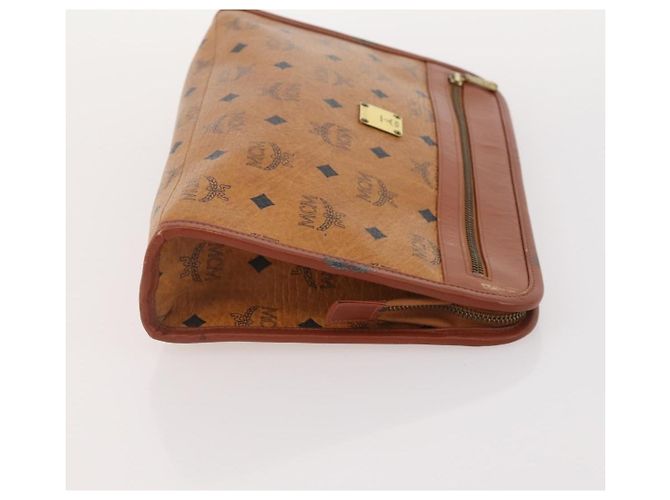 MCM Vicetos Logogram Clutch Bag in Pelle PVC 2 Set Marrone Auth 170519 - vista 11