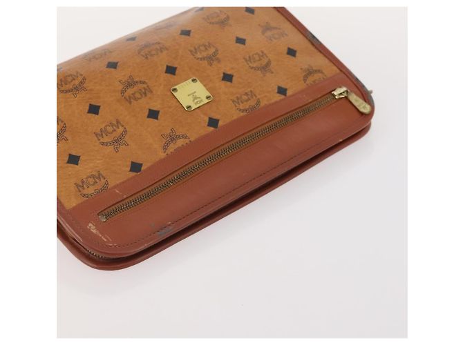 MCM Vicetos Logogram Clutch Bag in Pelle PVC 2 Set Marrone Auth 170519 - vista 12