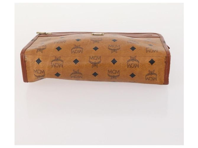 MCM Vicetos Logogram Clutch Bag in Pelle PVC 2 Set Marrone Auth 170519 - vista 13