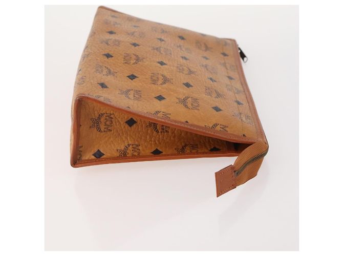 MCM Vicetos Logogram Clutch Bag in Pelle PVC 2 Set Marrone Auth 170519 - vista 4