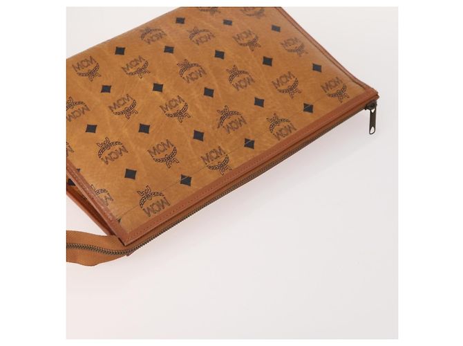 MCM Vicetos Logogram Clutch Bag in Pelle PVC 2 Set Marrone Auth 170519 - vista 5