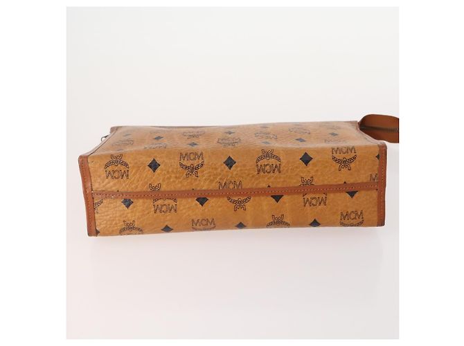 MCM Vicetos Logogram Clutch Bag in Pelle PVC 2 Set Marrone Auth 170519 - vista 6