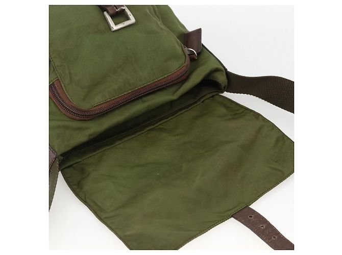 Borsa a Spalla PRADA in Nylon Verde Argento Autentica bs34328 - vista 10