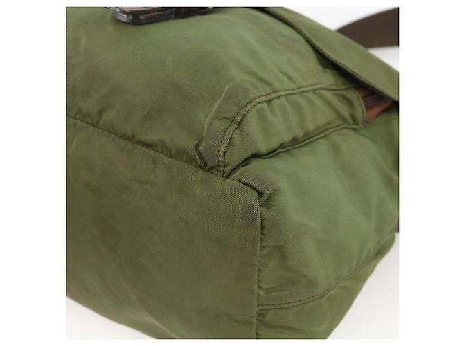 Borsa a Spalla PRADA in Nylon Verde Argento Autentica bs34328 - vista 14