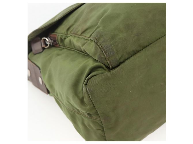 Borsa a Spalla PRADA in Nylon Verde Argento Autentica bs34328 - vista 15