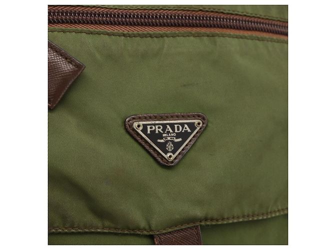 Borsa a Spalla PRADA in Nylon Verde Argento Autentica bs34328 - vista 18