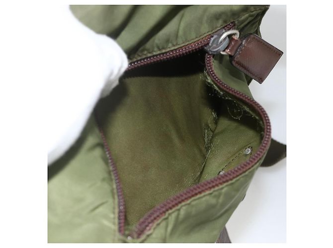 Borsa a Spalla PRADA in Nylon Verde Argento Autentica bs34328 - vista 26