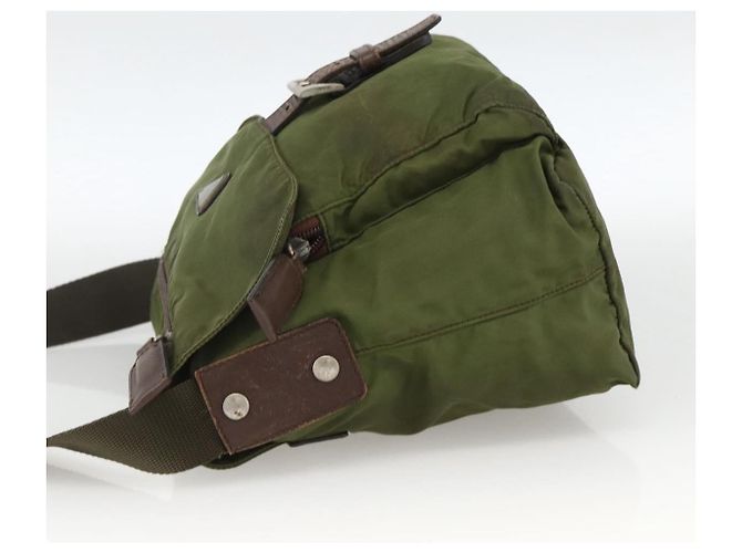 Borsa a Spalla PRADA in Nylon Verde Argento Autentica bs34328 - vista 3