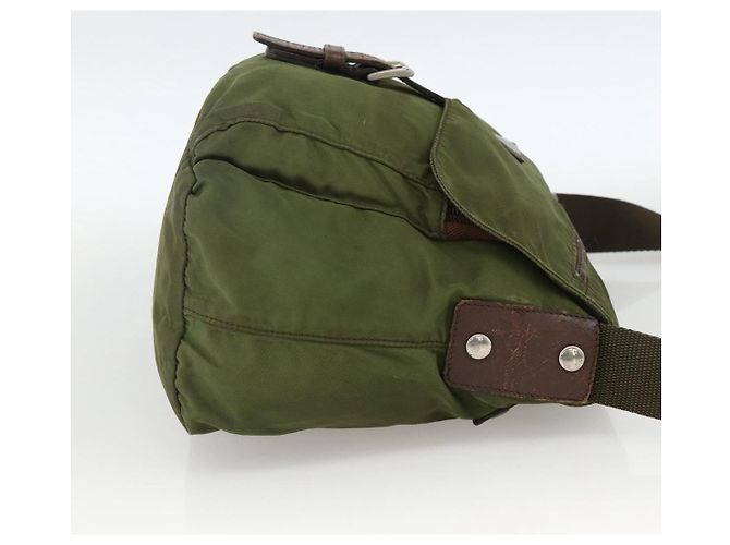 Borsa a Spalla PRADA in Nylon Verde Argento Autentica bs34328 - vista 4