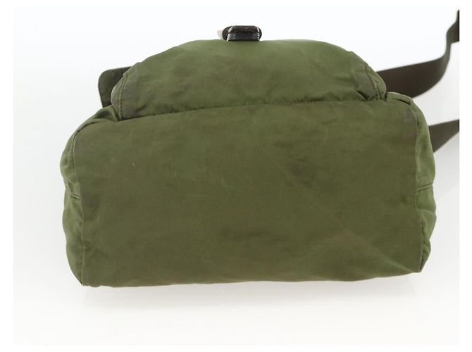 Borsa a Spalla PRADA in Nylon Verde Argento Autentica bs34328 - vista 5