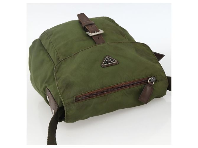 Borsa a Spalla PRADA in Nylon Verde Argento Autentica bs34328 - vista 6