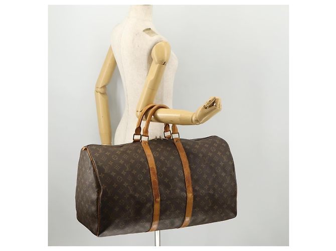 LOUIS VUITTON Borsa Boston Monogram Keepall 55 M41424 LV Auth 172324 Monogramma - vista 21