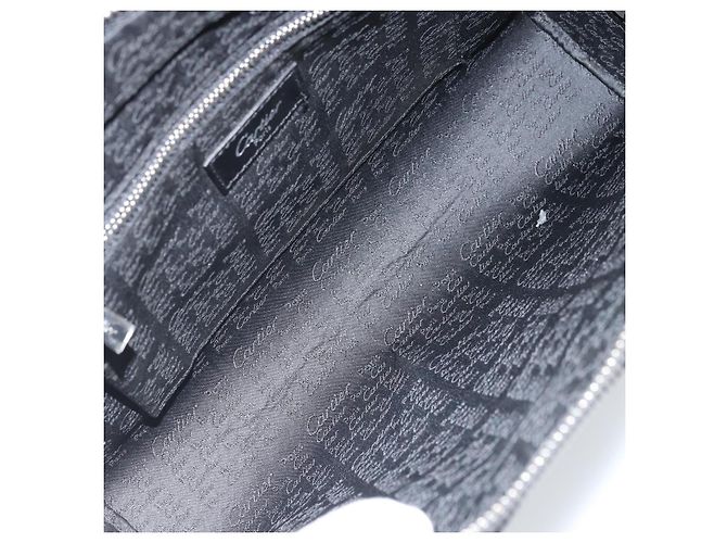 Cartier Borsa Clutch Pasha in Pelle Argento Nero Auth am11169A - vista 11