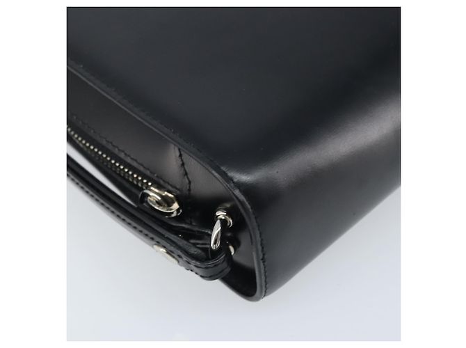 Cartier Borsa Clutch Pasha in Pelle Argento Nero Auth am11169A - vista 14