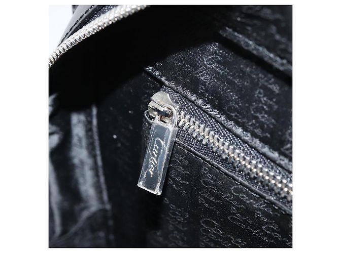Cartier Borsa Clutch Pasha in Pelle Argento Nero Auth am11169A - vista 20