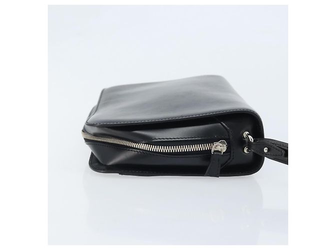 Cartier Borsa Clutch Pasha in Pelle Argento Nero Auth am11169A - vista 4